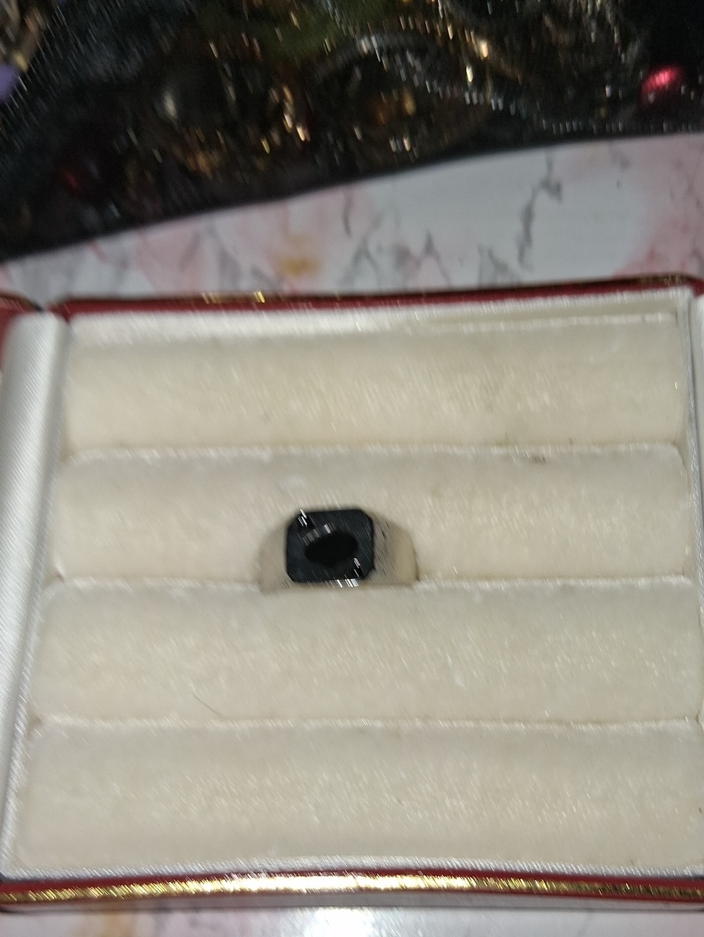 Men's Black Onyx Signet Ring - Polished Silver Band